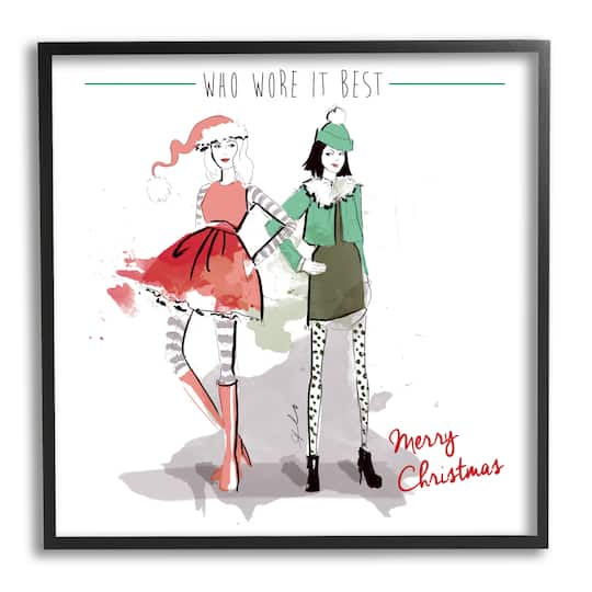 Stupell Industries Who Wore It Best Christmas Fashion Framed Giclee Art